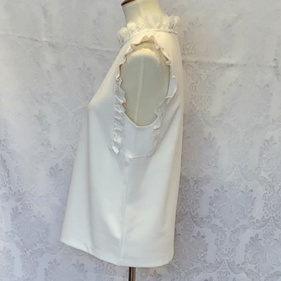 Ann Taylor Cream Lace Sleeveless Top S - Picture 4 of 12